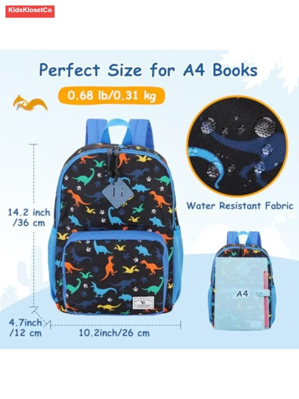 Kids Lightweight Backpack for School, Polyester, Water Resistant, Daypack